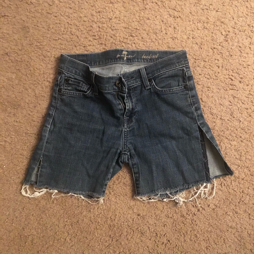 7 For All Mankind Frayed Denim Shorts